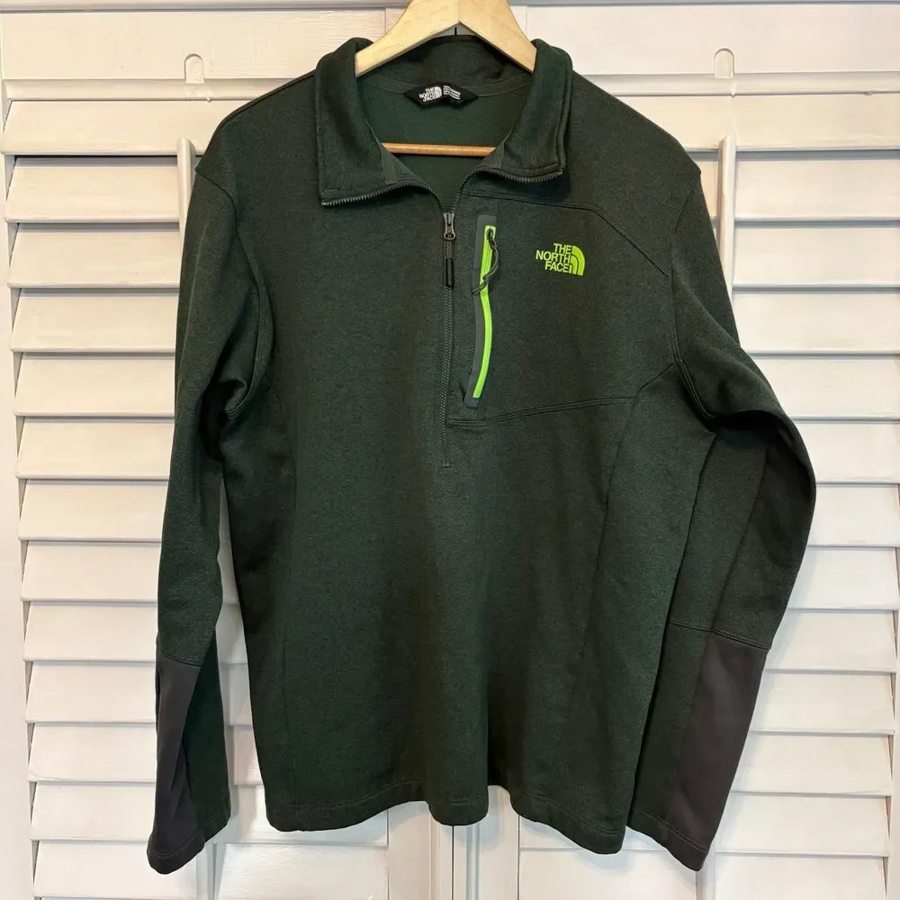 North Face Green‎ 1/4 Zip Pullover Size XL